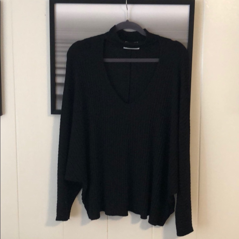 Black urban outfitters choker neck knit sweater